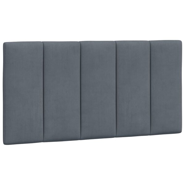 vidaXL Coussin de tête de lit Hanko gris foncé 100 cm velours