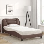 vidaXL Lit avec matelas Hvar marron 100x200 cm similicuir