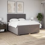 vidaXL Sommier à lattes de lit avec matelas Taupe 200x200 cm Tissu