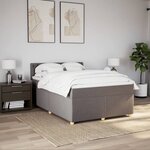 vidaXL Sommier à lattes de lit avec matelas Taupe 140x200 cm Tissu