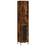 vidaXL Buffet haut Chêne fumé 34 5x34x180 cm Bois d'ingénierie