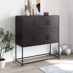 vidaXL Buffet noir 100 5x39x107 cm acier
