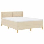 vidaXL Lit à Ressorts avec matelas Crème 160 x 200 cm tissu