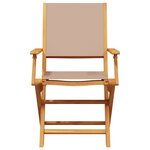 vidaXL Ensemble de bistro 3 Pièces taupe tissu et bois massif