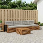 vidaXL Ensemble de canapés d'extérieur 5 pc Naturel et gris clair