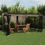 vidaXL Tonnelle avec parois en filet taupe 4x3 m acier