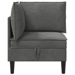 vidaXL Sofa avec rangement Gris foncé Velours
