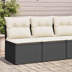 vidaXL Salon de jardin avec coussins 2 Pièces noir résine tressée acacia