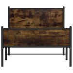 vidaXL Cadre de lit en métal sans matelas chêne fumé 100x190 cm