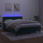 vidaXL Sommier à lattes de lit avec matelas LED Vert foncé 140x190 cm