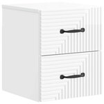 vidaXL Cabinet de chevet mural 2 Pièces Blanc brillant 34 5 x 33 x 40 cm