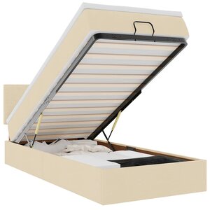 vidaXL Cadre de lit ottoman avec matelas crème 90x190 cm tissu