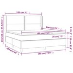 vidaXL Sommier à lattes de lit avec matelas Crème 180x200 cm Tissu
