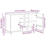vidaXL Buffet ASKIM Marron 133 5 x 40 x 79 cm Bois massif en pin