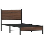 vidaXL Cadre de lit en métal sans matelas chêne marron 90x190 cm
