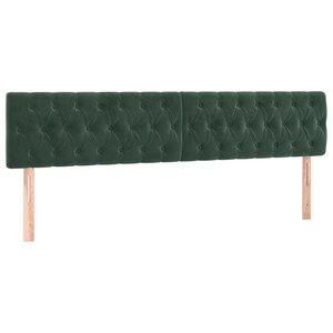 vidaXL Têtes de lit 2 Pièces Vert foncé 100x7x78/88 cm Velours