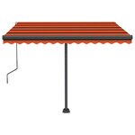 vidaXL Auvent automatique capteur de vent/LED 300x250 cm Orange/marron