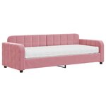 vidaXL Lit de jour avec matelas rose 80x200 cm velours