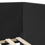 vidaXL Cadre de lit d'angle avec tête de lit Noir 90 cm x 200 cm tissu