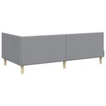 vidaXL Cadre de lit d'angle Gris clair 90 cm x 200 cm tissu