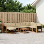 vidaXL Ensemble de canapés d'extérieur 9 pc Naturel et Beige