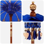 vidaXL Parasol balinais avec base Bleu 95 x 95 x 260 cm