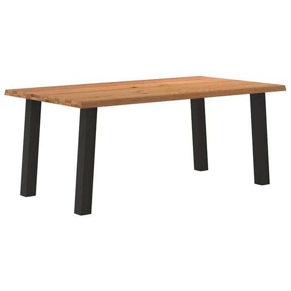vidaXL Table à manger marron clair bois de chêne massif rectangulaire
