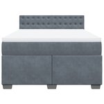vidaXL Sommier à lattes de lit et matelas Gris foncé 140x200cm Velours