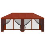 vidaXL Gazebo avec murs latéraux 6 x 3 m Terre cuite