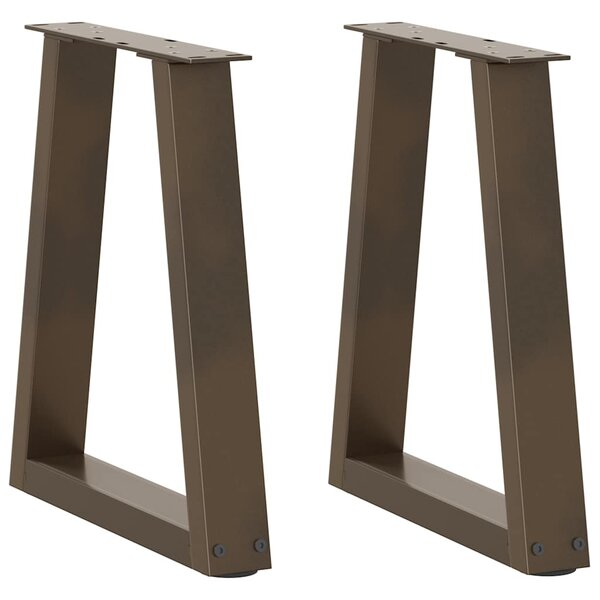 vidaXL Pieds de table basse en forme de V  2 pièces  acier naturel  28 x (42-43 3) cm