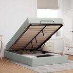 vidaXL Cadre de lit avec matelas Gris clair 120 x 200 cm Velours