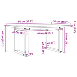 vidaXL Table basse cadre en O 80x50x40 cm bois de pin massif et fonte