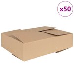vidaXL Boîte Pliable 50 Pièces Marron 40 x 30 x 10 cm Carton