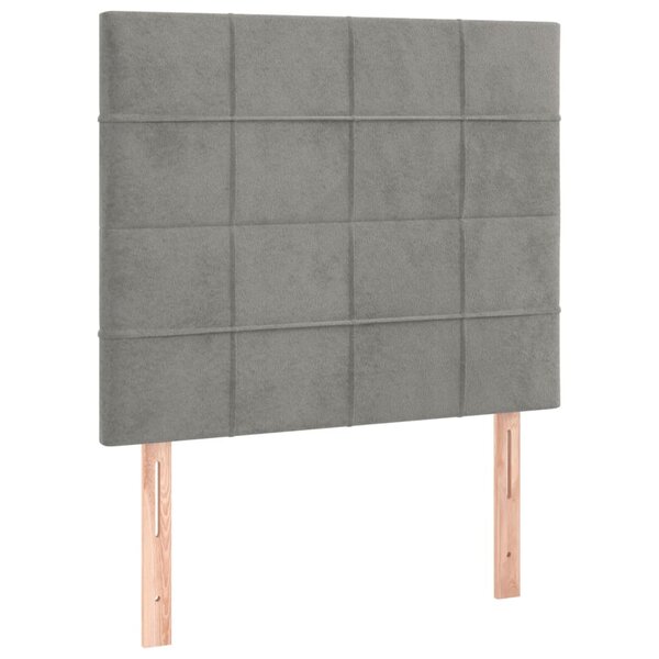 vidaXL Tête de lit Gris clair 100x5x118/128 cm Velours