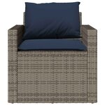 vidaXL Salon de jardin 4 Pièces avec coussins gris résine tressée