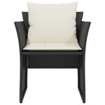 vidaXL Chaise de jardin avec tabouret noir résine tressée