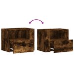 vidaXL Tables de chevet murales 2 Pièces chêne fumé 45x30x35 cm
