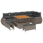 vidaXL Ensemble de canapé de jardin 9 Pièces Gris 100 x 100 x 71 cm