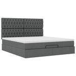 VidaXL Cadre de lit ottoman avec matelas gris foncé 180x200 cm tissu