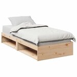 vidaXL Lit de jour sans matelas 100x200 cm bois de pin massif