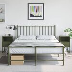 vidaXL Tables de chevet 2 Pièces vert olive 36x39x60 5 cm acier