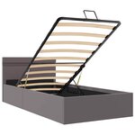 vidaXL Cadre de lit à rangement avec LED Gris Similicuir 100x200 cm