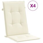 vidaXL Chaises de jardin inclinables lot de 4 et coussins bois teck