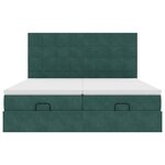 VidaXL Cadre de lit ottoman avec matelas vert foncé 180x200cm velours