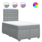 vidaXL Sommier à lattes de lit et matelas gris clair 120x190 cm tissu