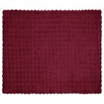 vidaXL Couverture en Fourrure de Lapin Synthétique Rouge Bordeaux