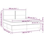 vidaXL Sommier à lattes de lit avec matelas Gris foncé 200x200cm Tissu