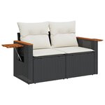 vidaXL Salon de jardin 8 Pièces avec coussins noir résine tressée