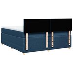 vidaXL Sommier à lattes de lit avec matelas Bleu 200x200 cm Tissu