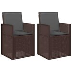 vidaXL Chaises de jardin salle à manger 2 pc Marron et anthracite PP